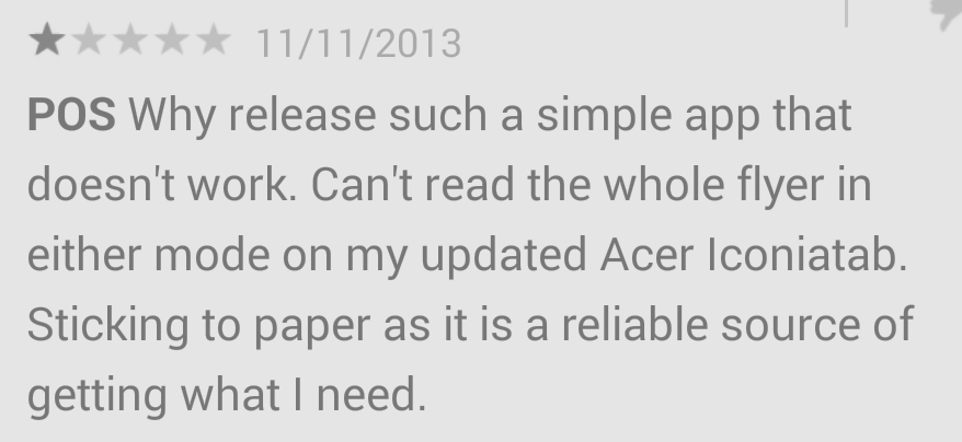a shitty review