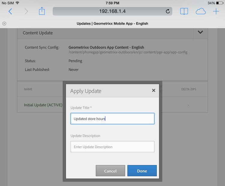 Content Sync Update Management