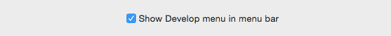 Develop mode checkbox