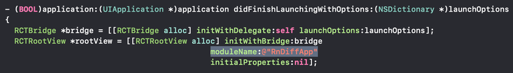 Image showing diff that includes the RnDiffApp's name