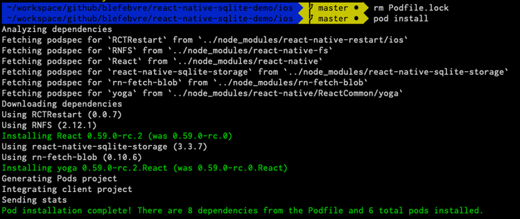 Cocoapods installing new version of React pods